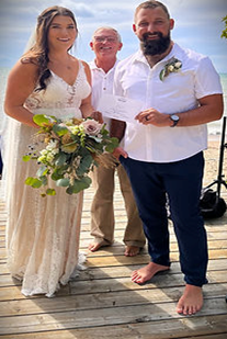 Waterfront wedding ceremony officiated by Jeff Sager
